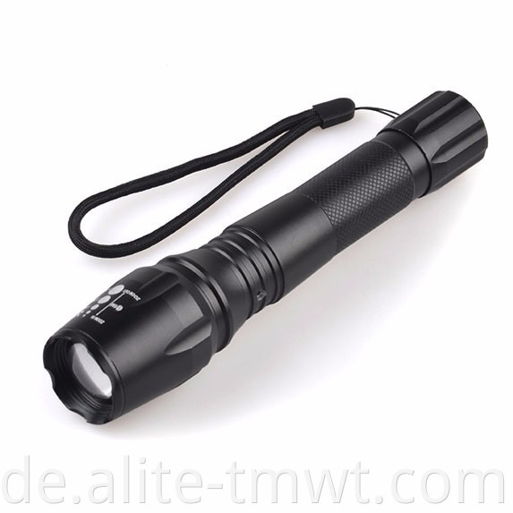 XM-L T6 Zoom wasserdichte LED wiederaufladbare Taschenlampe mit Ladestopfen